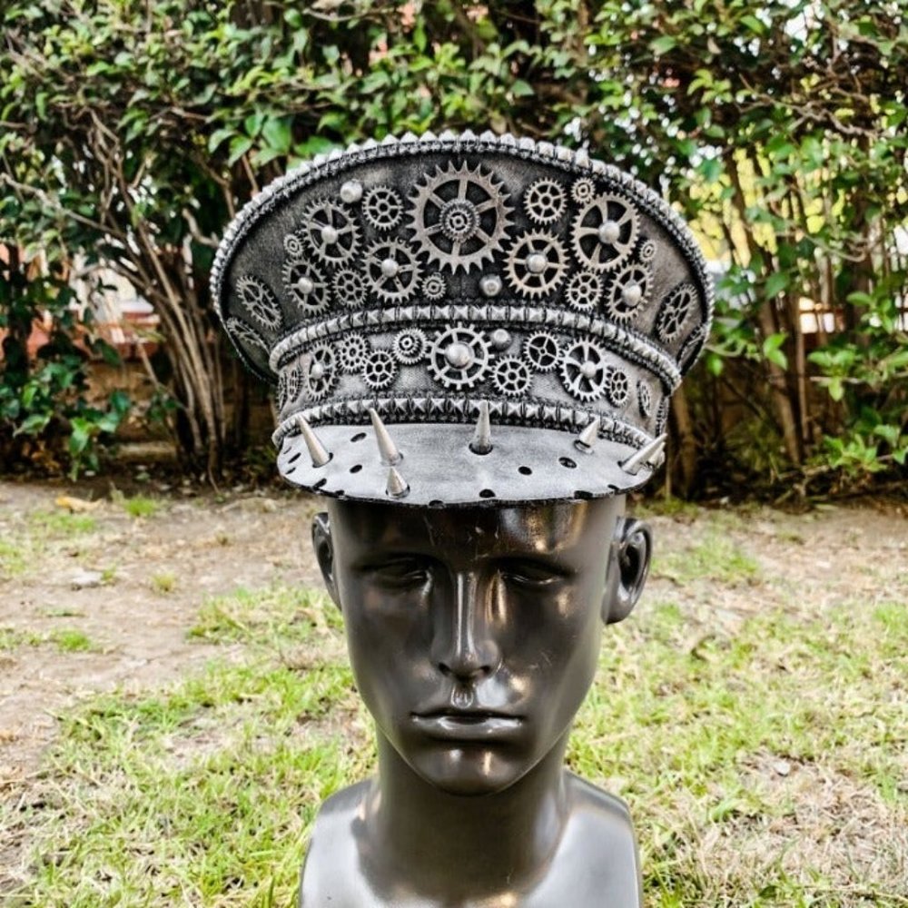 Silver Burning Man Spike Halloween Captain Hat